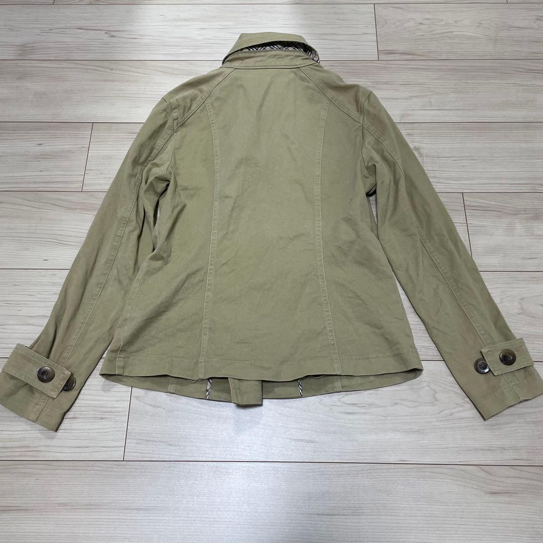 バーバリーロンドン　ダブルボタン　ジャケット　ストレッチ　チェック　ベージュ