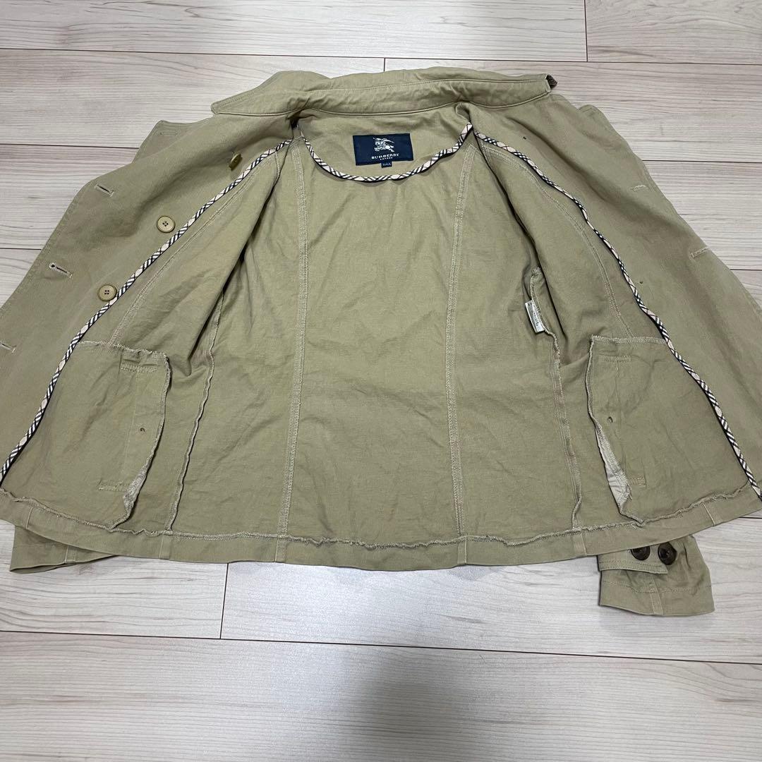 バーバリーロンドン　ダブルボタン　ジャケット　ストレッチ　チェック　ベージュ