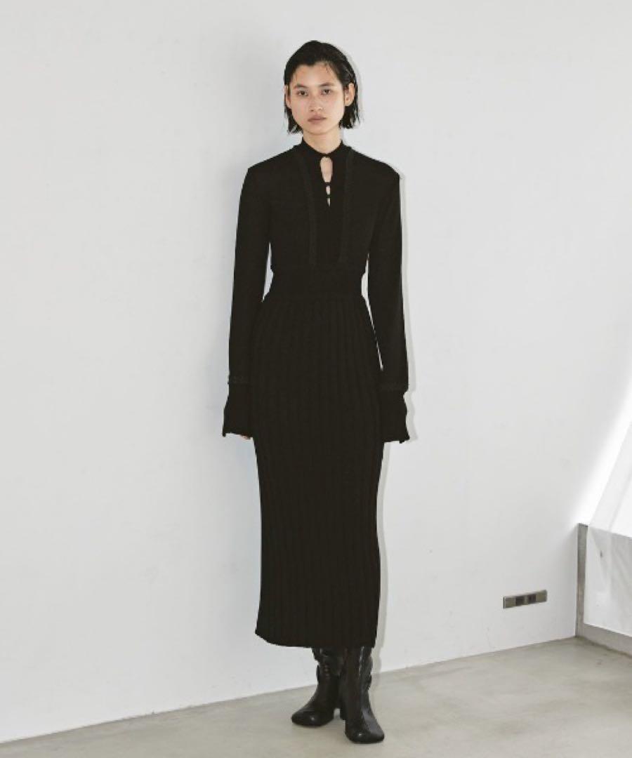 Blade Piping Knitdress トゥデイフル　ブラック