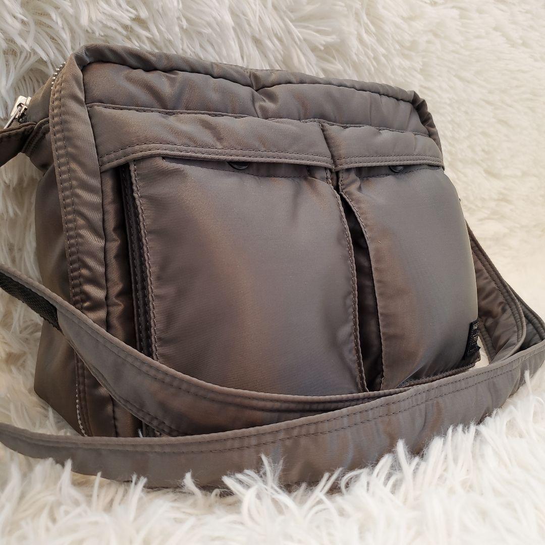 ⭐極美品⭐PORTER　タンカー　2層式　ショルダーバッグ　L　シルバーグレイ