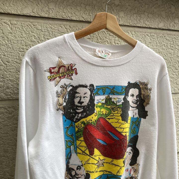 最新情報 USA製 80s オズの魔法使い ムービー vintage プリント 無料トライアル会員登録 クリスマス USA 90s ビンテージ リボン 美品 トレーナー ラメスウェット トレーナー/スウェット