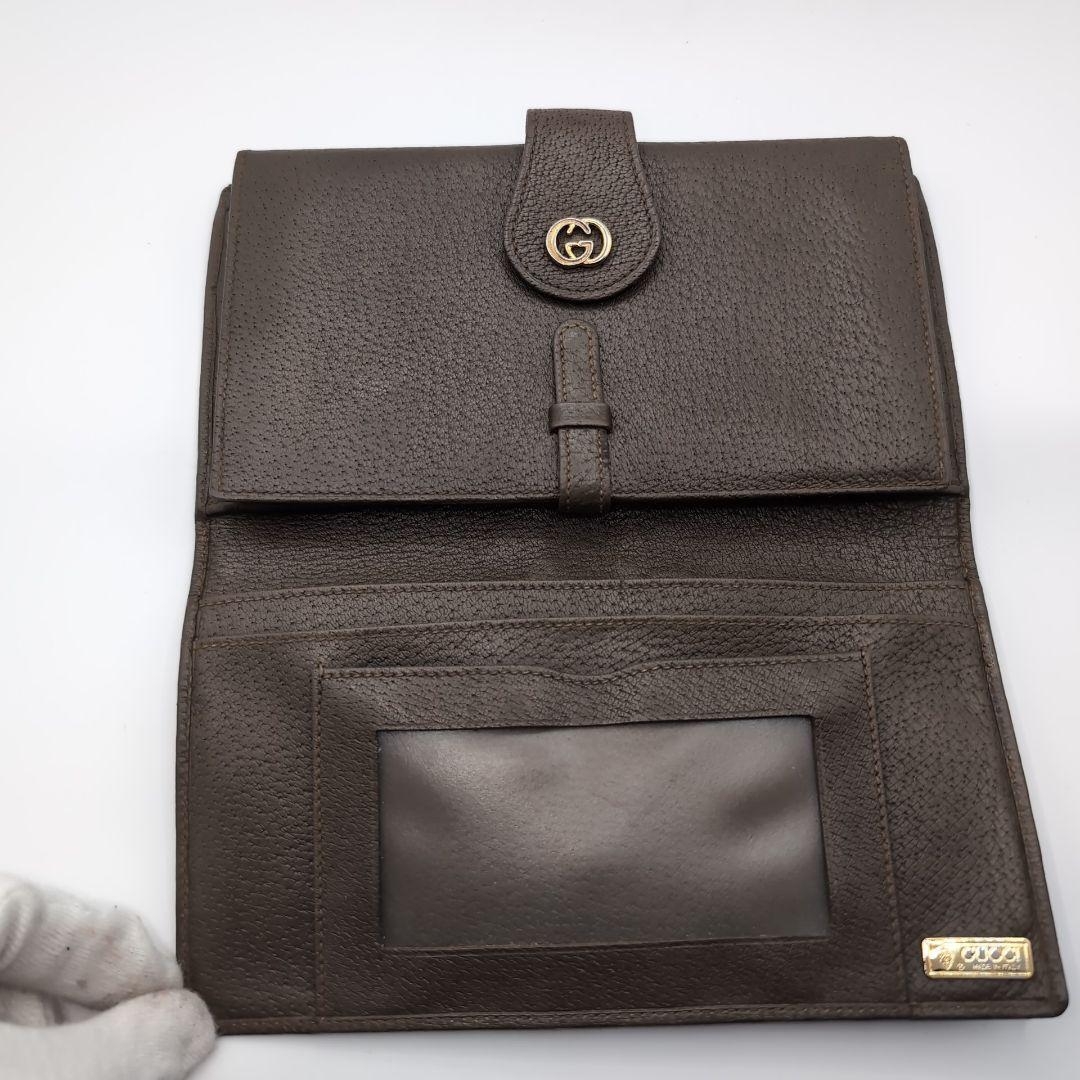 GUCCI オールドグッチ シェリーライン GG柄 がま口 三つ折り 長財布
