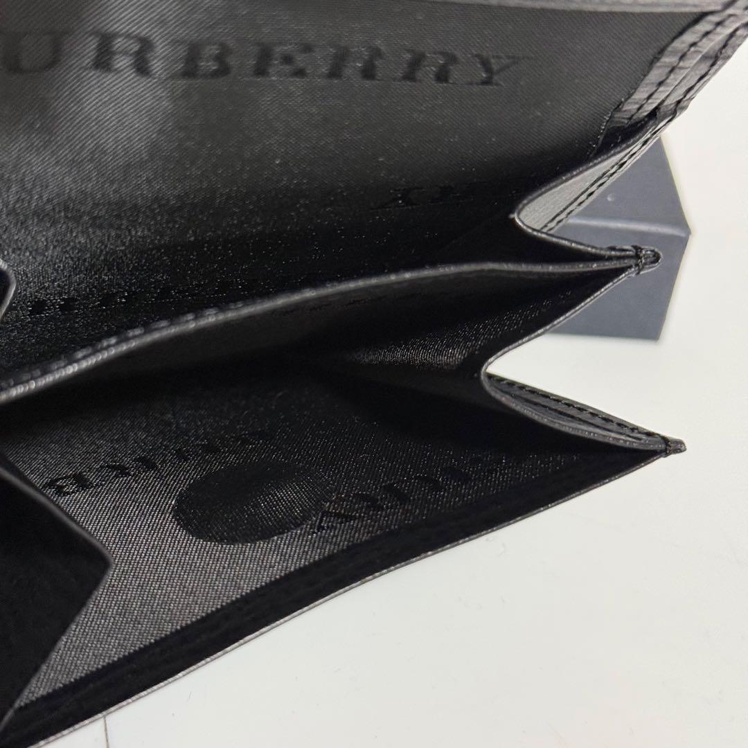 ⭐️未使用⭐️BURBERRY バーバリー　二つ折り　財布　ブラック　黒　レザー