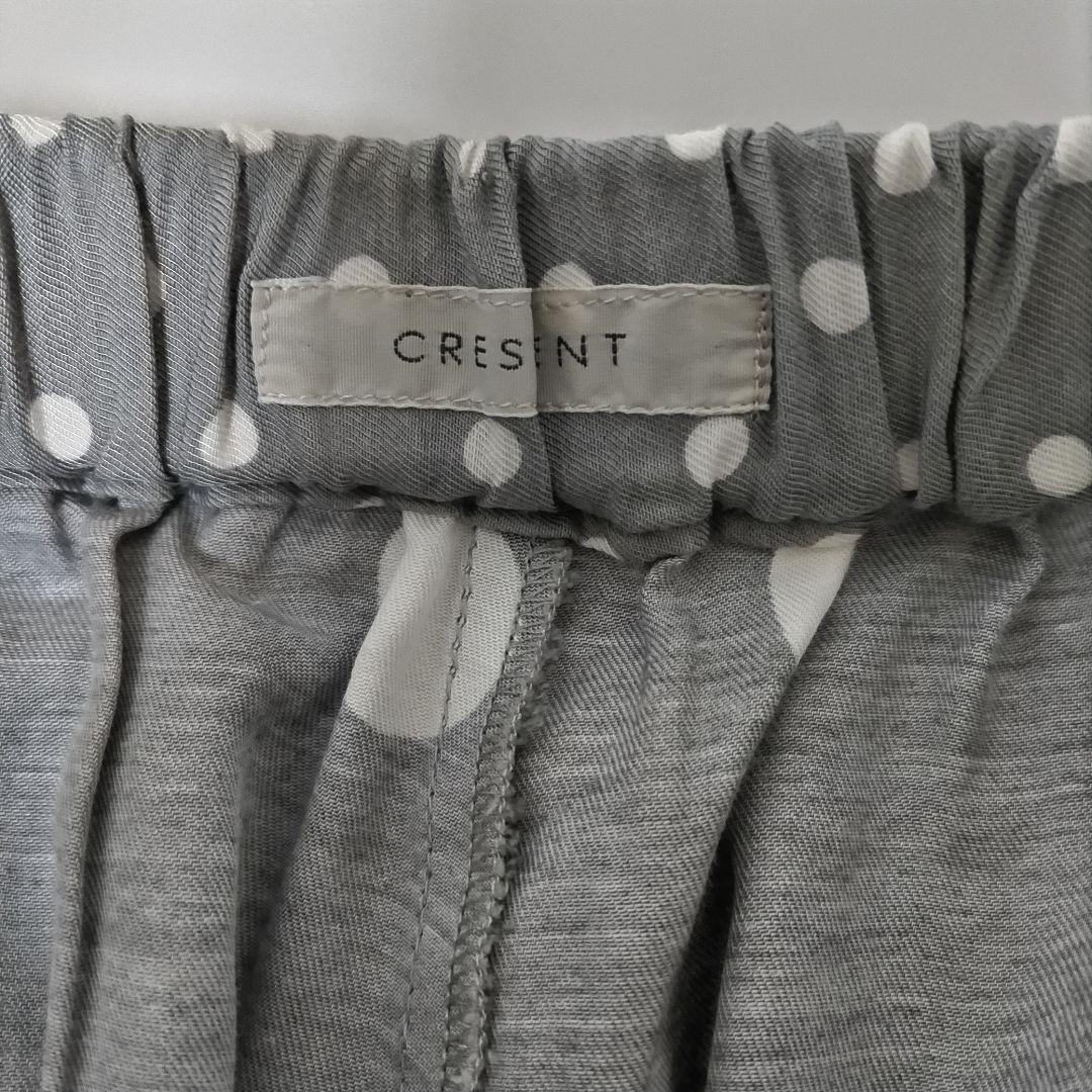CRESCENT　ワイドパンツ　ドット柄