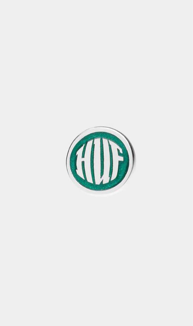 HUF ロゴ スタッドピアス グリーン HUF ロゴ スタッドピアス グリーン 箱付きオリジナル