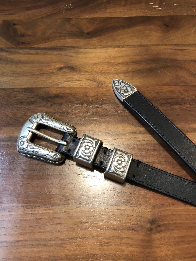 J&M DAVIDSON ウエスタンバックルベルト 20MM ブラック