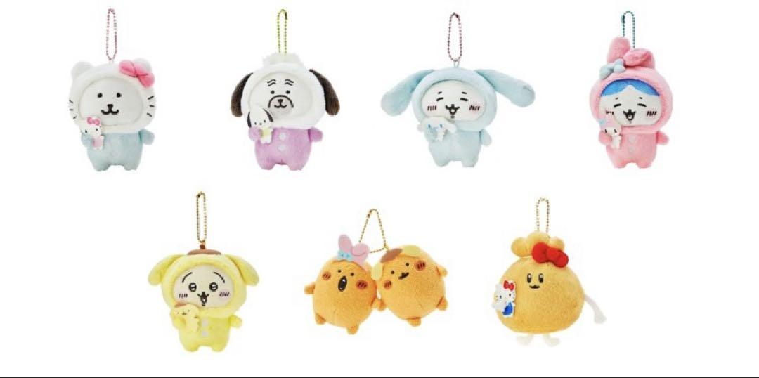 未使用 ちいかわ ハチワレ うさぎ サンリオ コラボ マスコット 3体 ナガノ