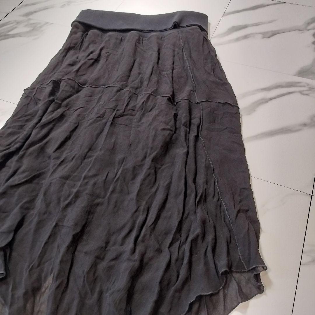 DIESEL アシンメトリー ロングスカート ブラック L