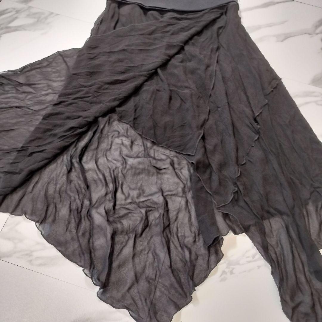 DIESEL アシンメトリー ロングスカート ブラック L