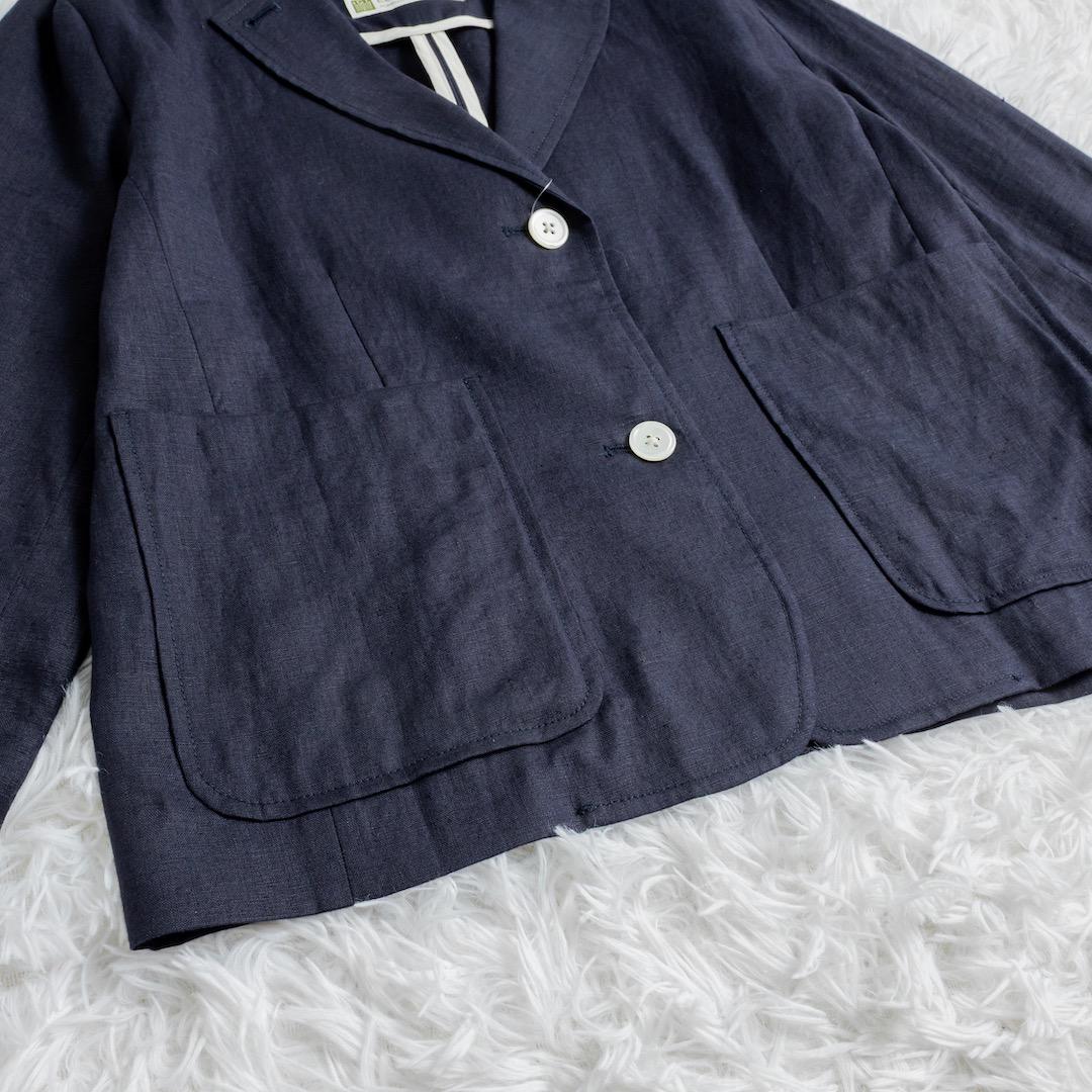 新品 SHIPS any 25SS リネン コンパクト テーラード ジャケット