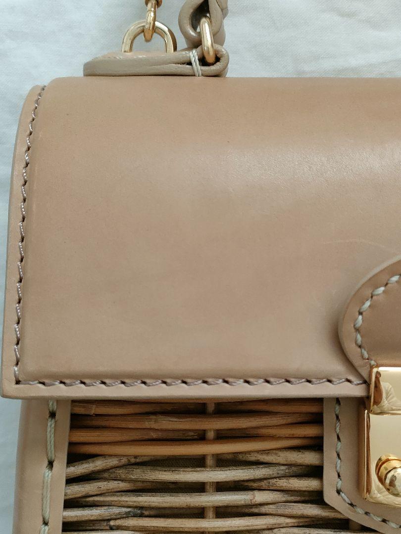 ebagos　エバゴス カーフレザー ケリーかっちりバッグ ベージュ ショルダー