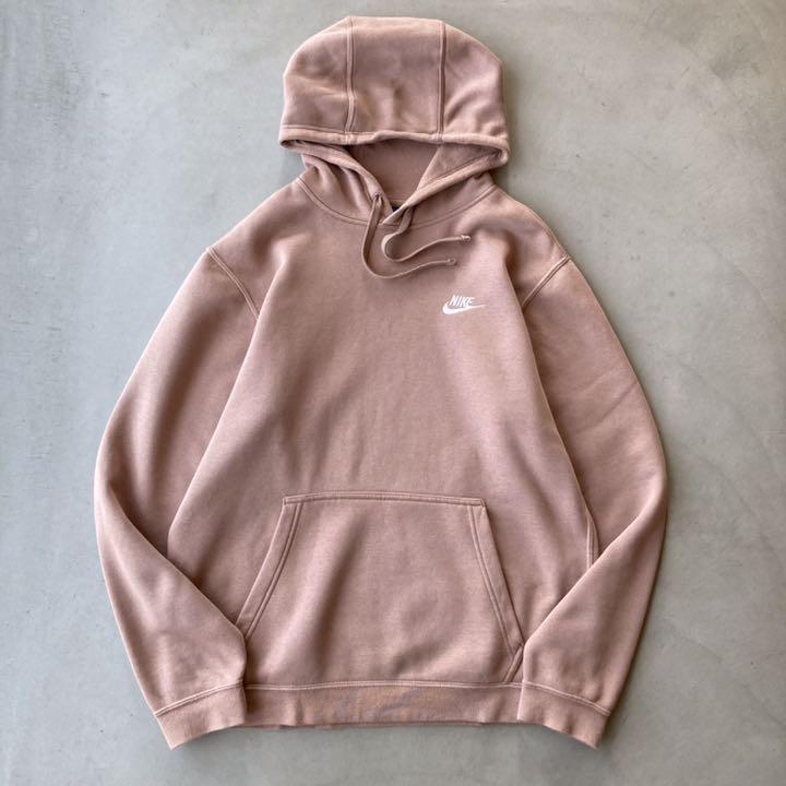 オーバーサイズ ピンクベージュ L 刺繡ロゴ 人気 AkW0a-m13354389214 ナイキ nike パーカー 大特価お得