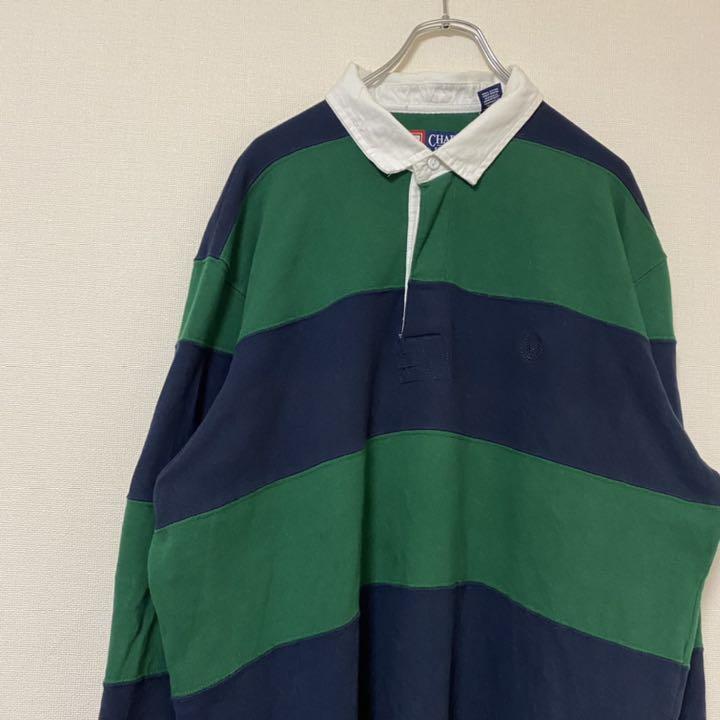 ラルフローレン CHAPS ラガーシャツ ボーダー 90s XL