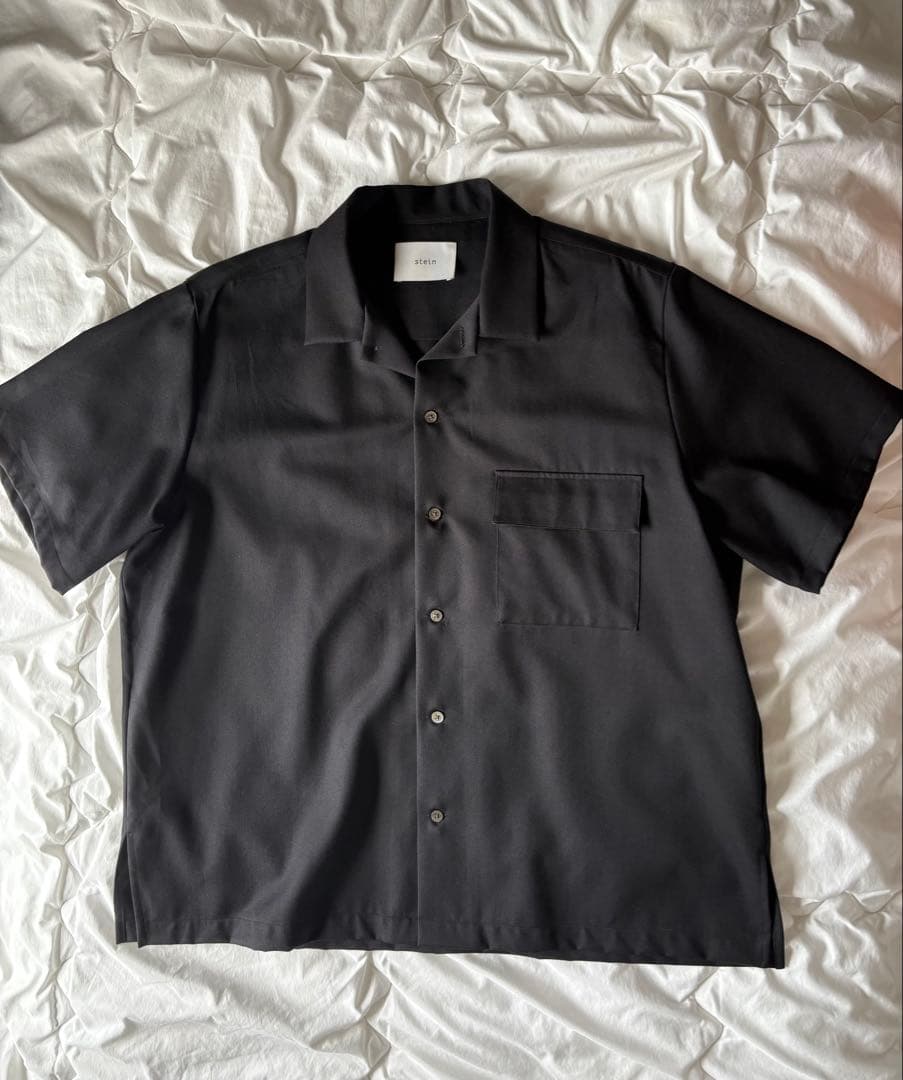 wool gabardine down pattern ss shirt wool gabardine down pattern ss shirt