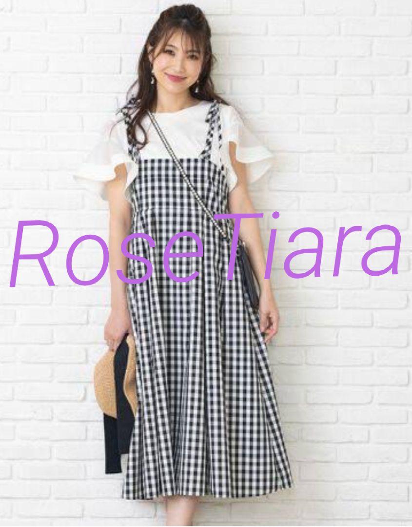未使用70％オフ♡ローズティアラ♡シャンタンビスチェワンピース♡ギンガムチェック