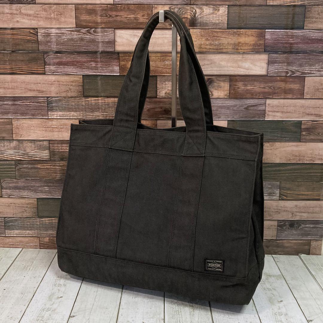 美品✨ポーター　PORTER　スモーキー　トートバッグ　キャンバス M　ブラック