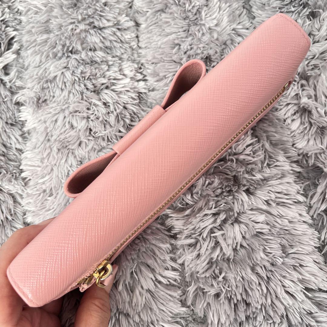 極美品✨PRADA フィオッコ カードケース付 サフィアーノ ピンク