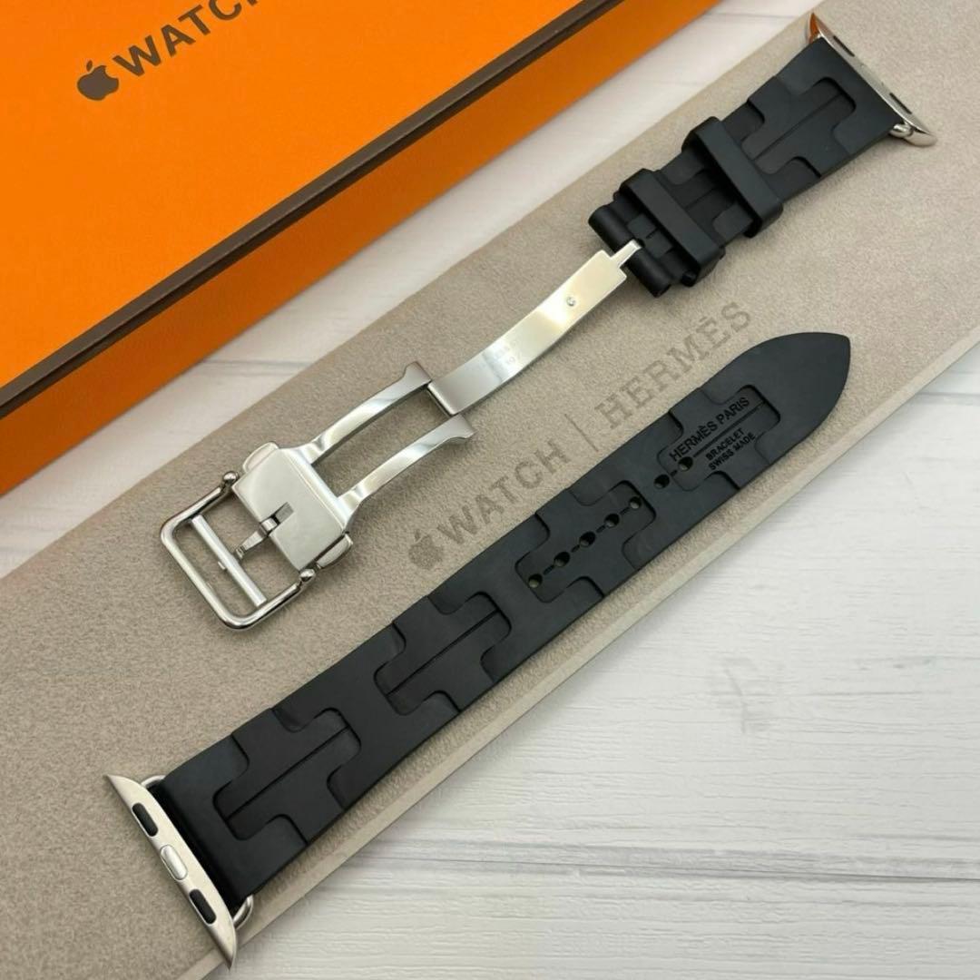 HERMES Apple Watch用バンド ブラック　キリム　42mm