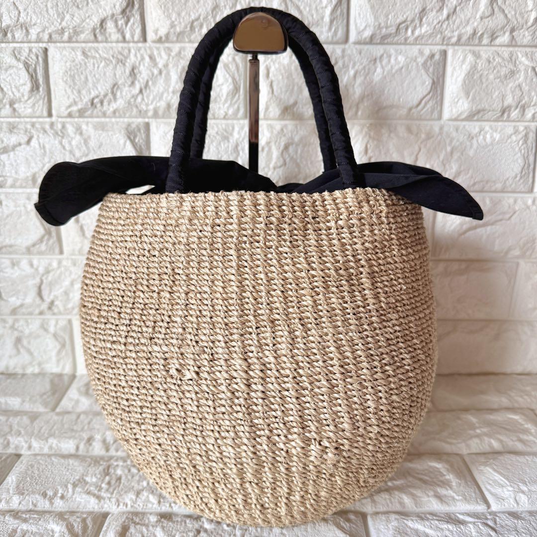 極美品✨a-jolie アジョリー かごバッグ パールサングラス ベージュ