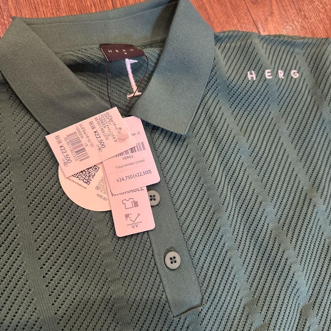 HERG1 ゴルフ エルグワン STRIPE MESH KNIT POLO ストライプ