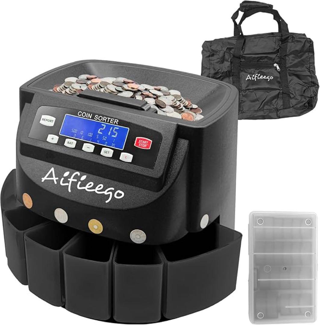 Aifieego コインカウンター 自動選別 硬貨計数機日本語説明書 バッグ