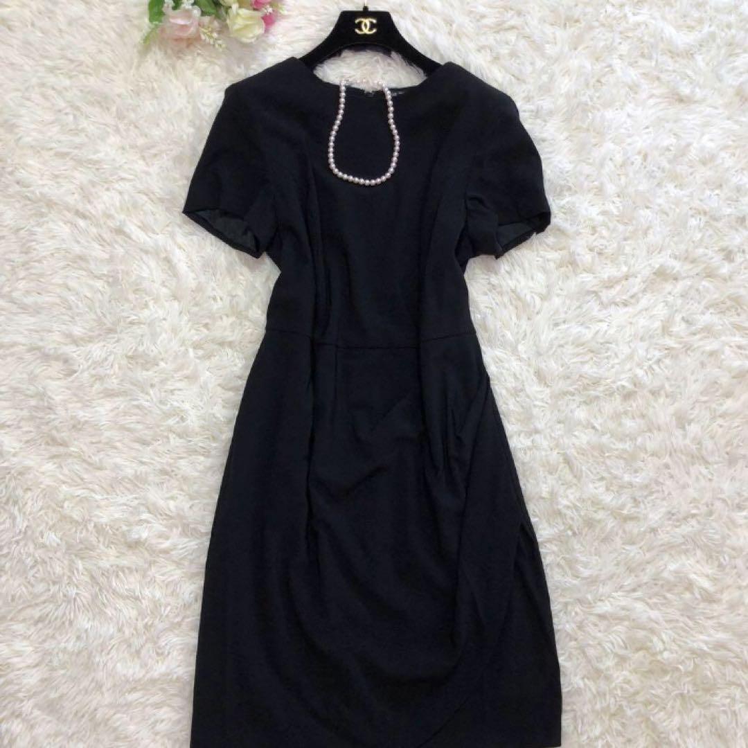 極美品✨23区  黒　ワンピース　48 大きいサイズ　半袖