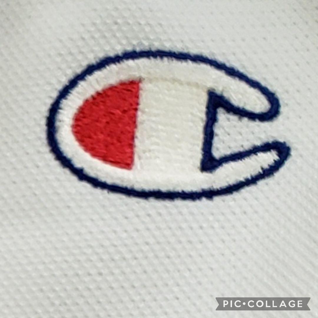 Champion　日本製　ショートパンツ　Lサイズ　白×青　刺繍　ヴィンテージ