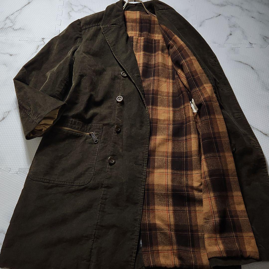 XL ドルチェ ガッバーナ チェスターコート ダブル レザータグ カーキXL(LL)・D&G / Dolce&Gabbana