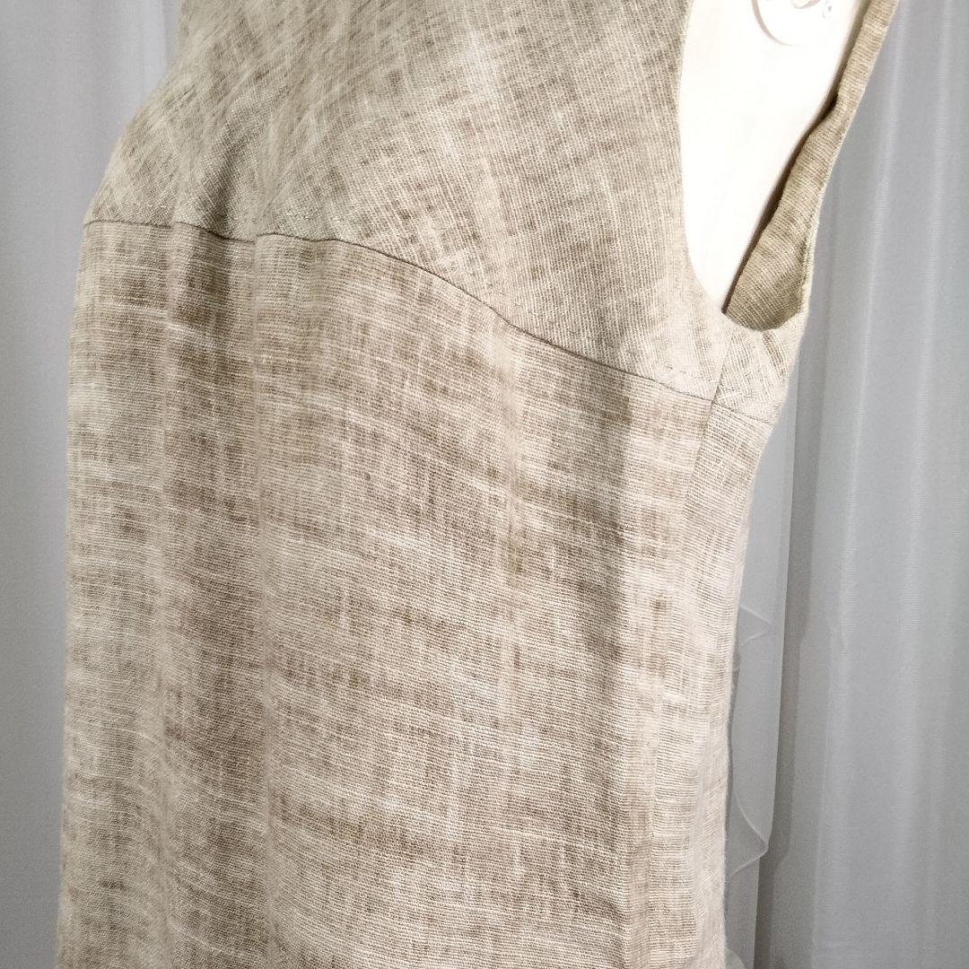 【美品】ヨシエイナバ　40 茶系　リネン100%　スーツ 美品】ヨシエイナバ 40 茶系 リネン100% スーツ