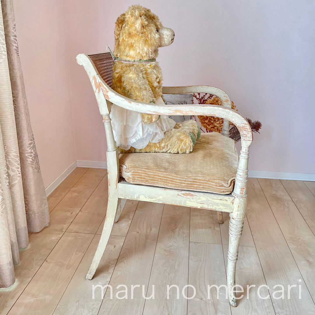 フランス アンティーク テディベア ドールチェア シャビー