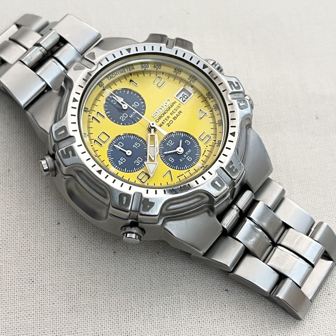 SEIKO イエロー クロノグラフ アラーム 7T32-6K50 ダイバー