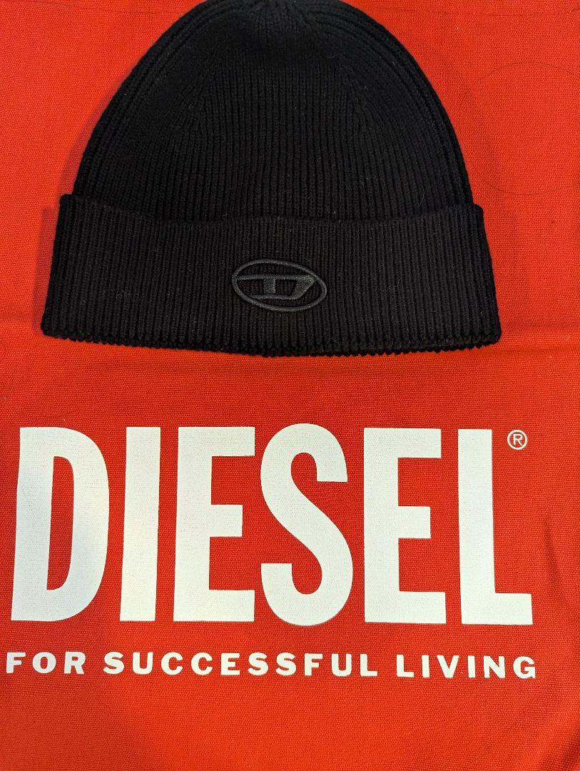 DIESEL 美品 グレン期モデルニットキャップ DIESEL グレン期モデル ニットキャップ ブラック