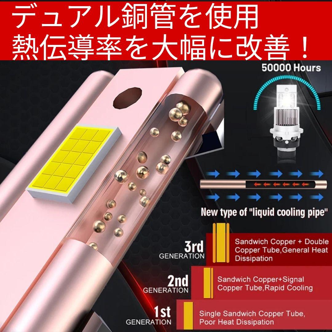 D2S/D2R兼用（D2C）ポン付けLEDバルブ 爆光60000LM　6000K
