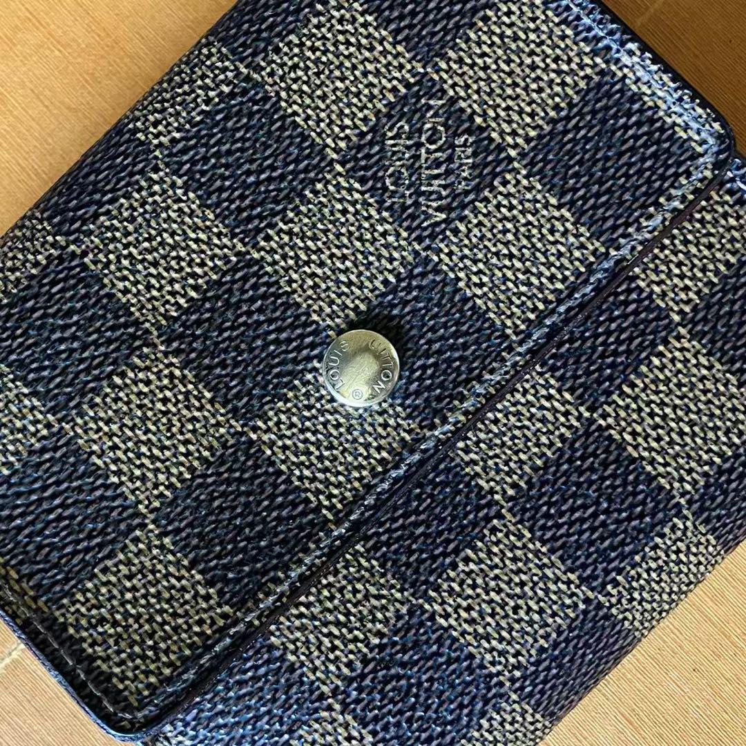 最大10%OFFクーポン ダミエ VUITTON LOUIS エベヌ リペア良品❣️ 三つ折り財布 Wホック 小物