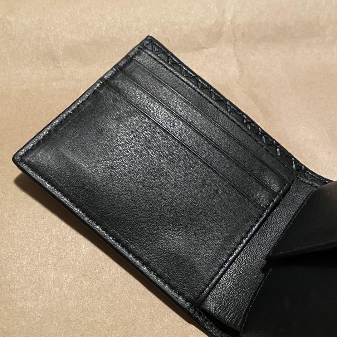 折り財布　ミニ財布　二つ折り財布　ブラック