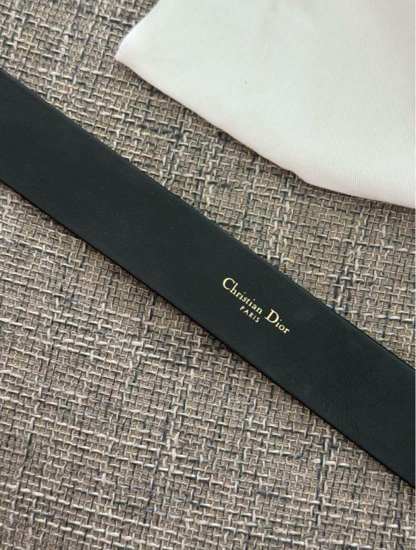 Dior ブラックレザーベルト ゴールドDロゴ 小物