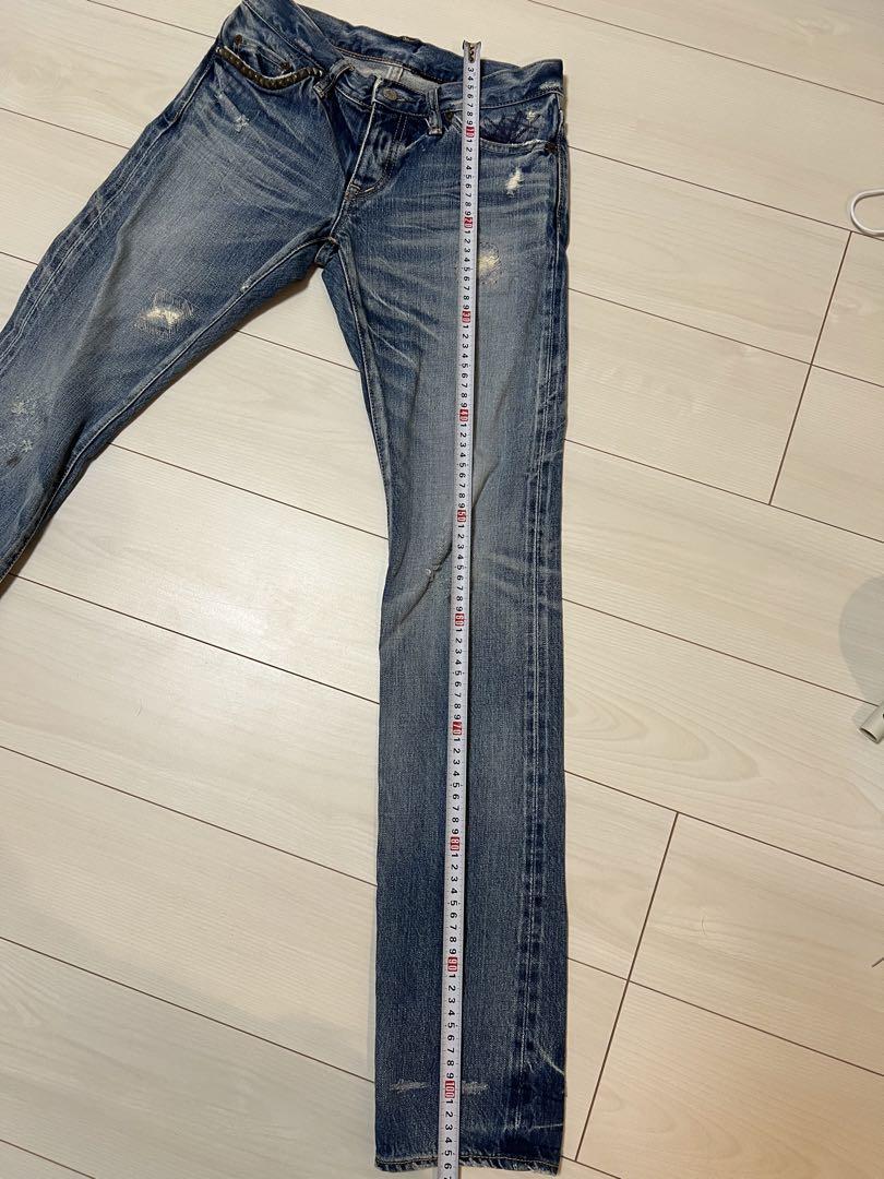 ヒステリックグラマー スタッズ＆ステンシル加工　ストレートデニム HYSTERIC GLAMOUR(ヒステリックグラマー) 00's スタッズUSED加工
