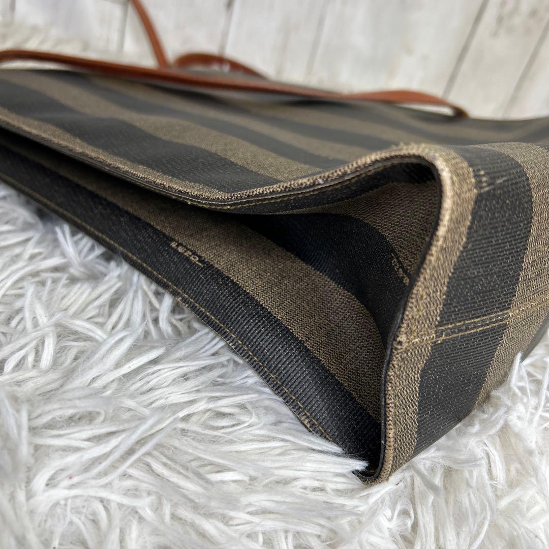 FENDI FF ロゴ ペカン レザー PVC ショルダーバッグ トートバッグ FENDI FF ロゴ ペカン レザー PVC ショルダーバッグ トートバッグ