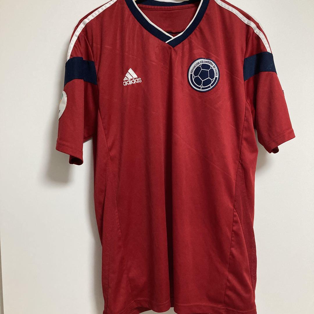 2014年adidas ×コロンビア2ndユニフォームアウェイシャツ赤半袖L