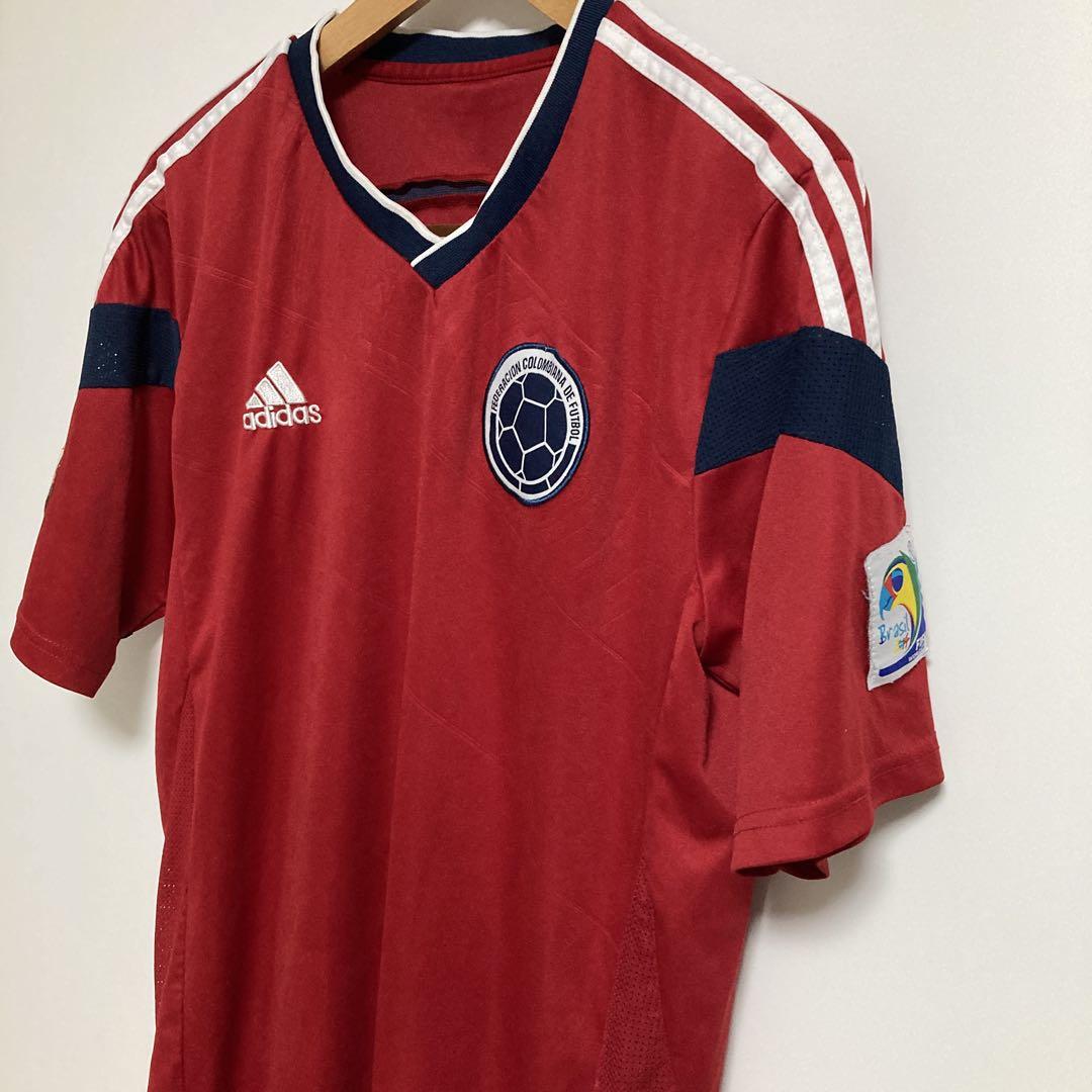 2014年adidas ×コロンビア2ndユニフォームアウェイシャツ赤半袖L