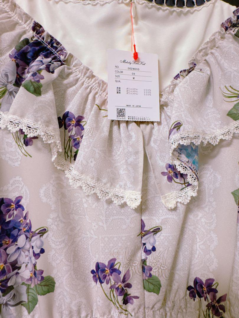 Melody Basket violet lace ヨーク切替ワンピース