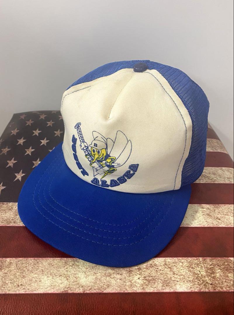 【vintage】企業ロゴ系　BUSBY ALASKA メッシュキャップ　蜂
