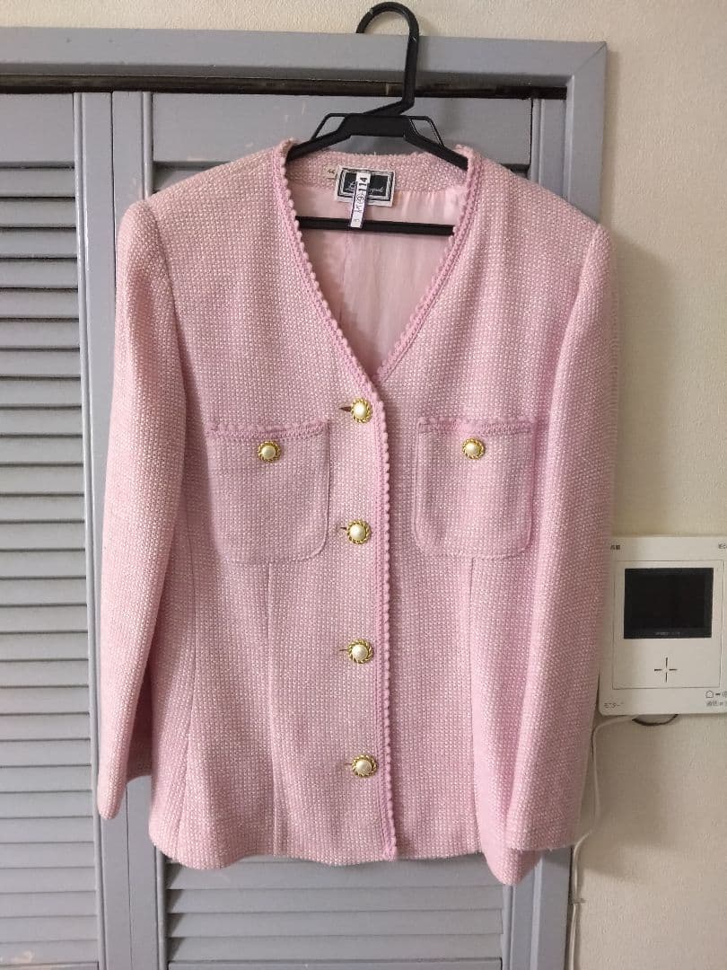 高級★Luisa Spagnoliルイーザスパニヨーリ★ピンクツイードジャケット