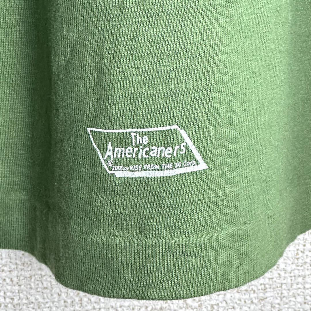 AMERICANA アメリカーナ 半袖 Tシャツ 刺繍ロゴ 緑 グリーン
