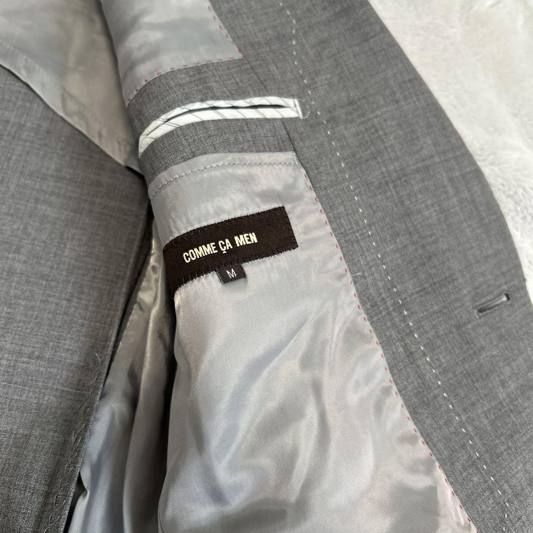 美品　COMME CA MEN スーツ セットアップ グレー ストレッチ　無地