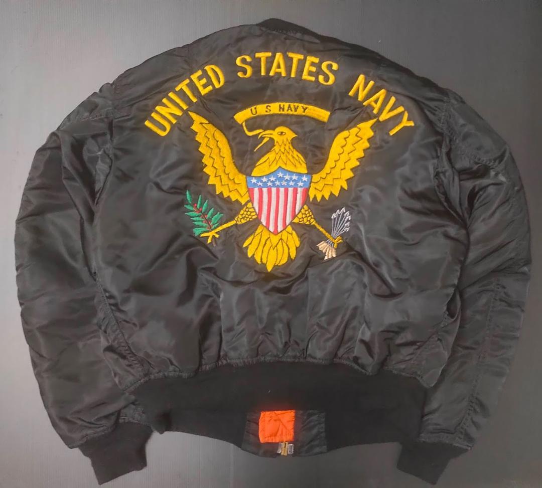 美品 限定品 USA製 ALPHA MA-1 フライトジャケット 黒 L