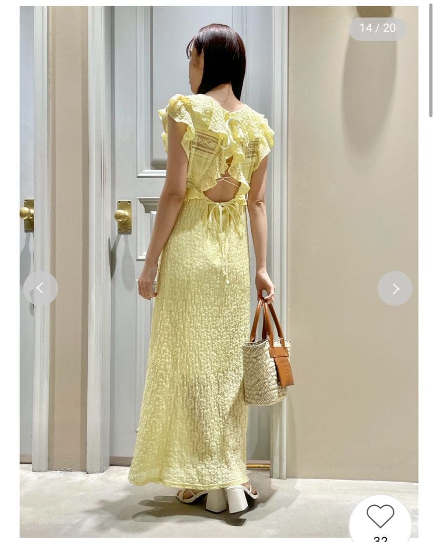 リリーブラウン カットレースフリルワンピースFREE