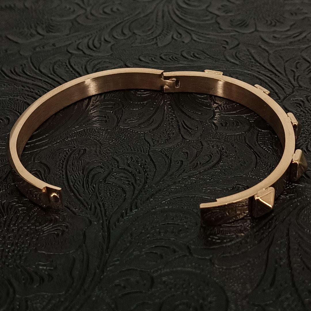 超激安 ローズゴールド スタッズ オープン フリーサイズ バングル アクセサリー
