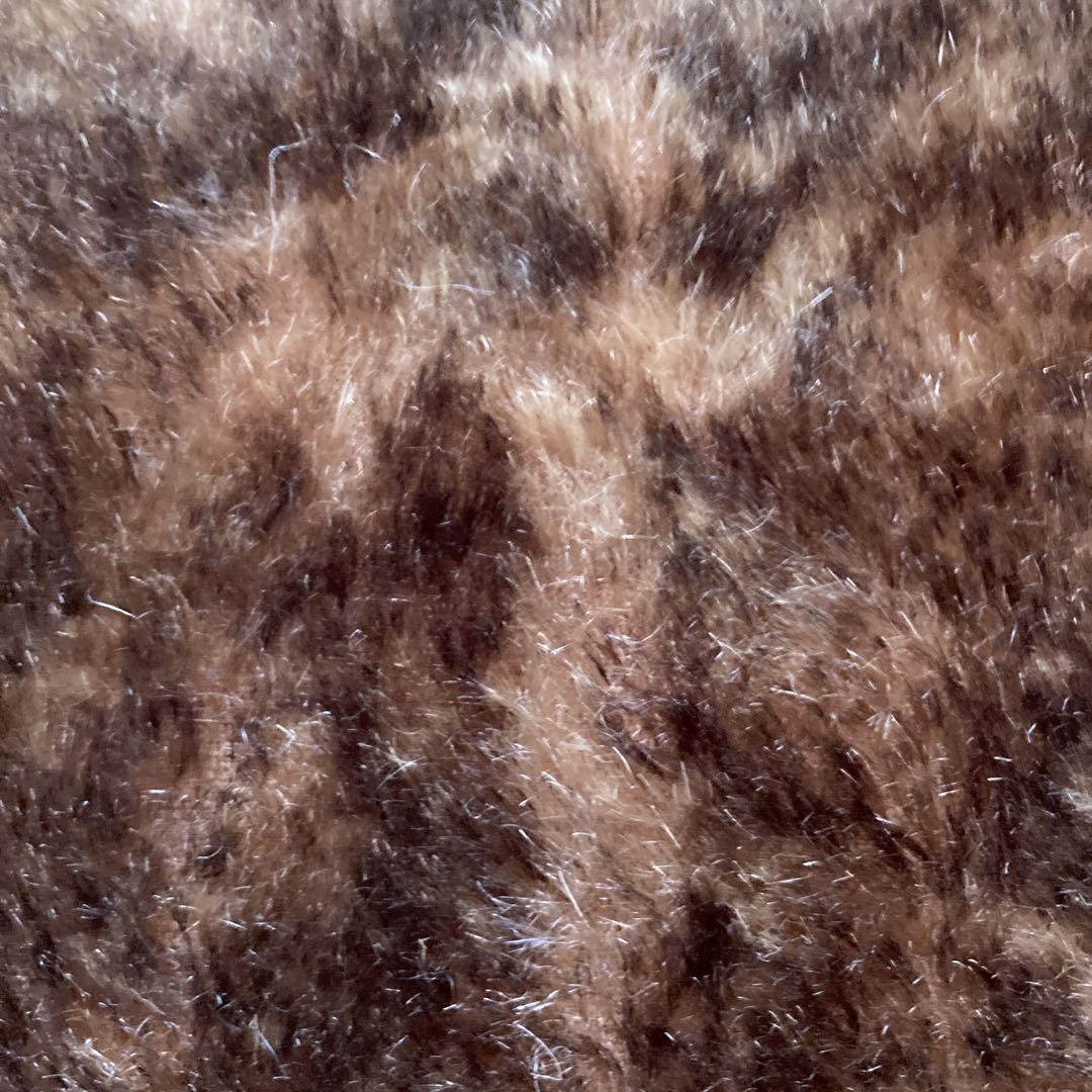 テディベア用　モヘア生地　マーブルモヘア　赤茶