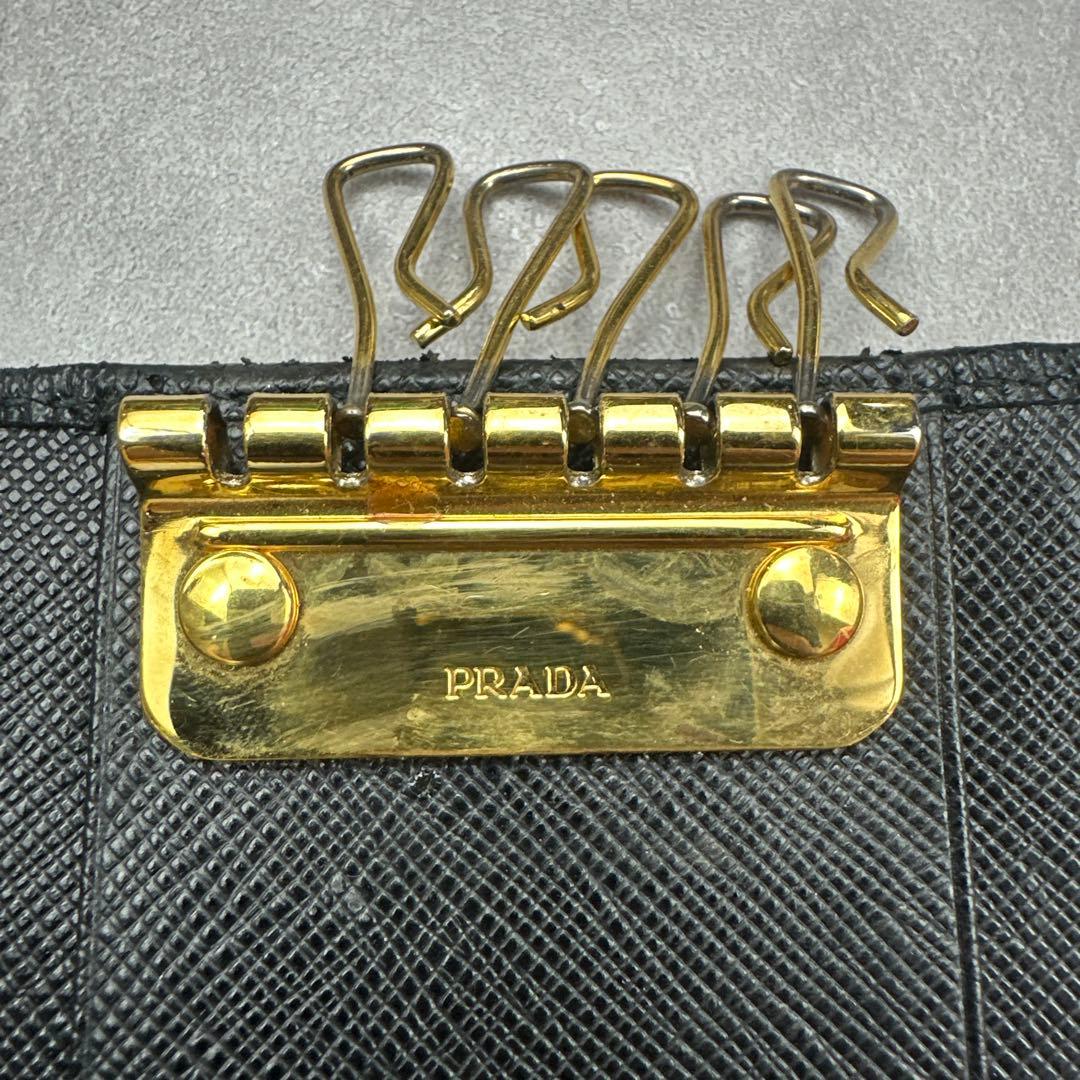 PRADA プラダ サフィアーノ レザー キーケース 5連 ブラック